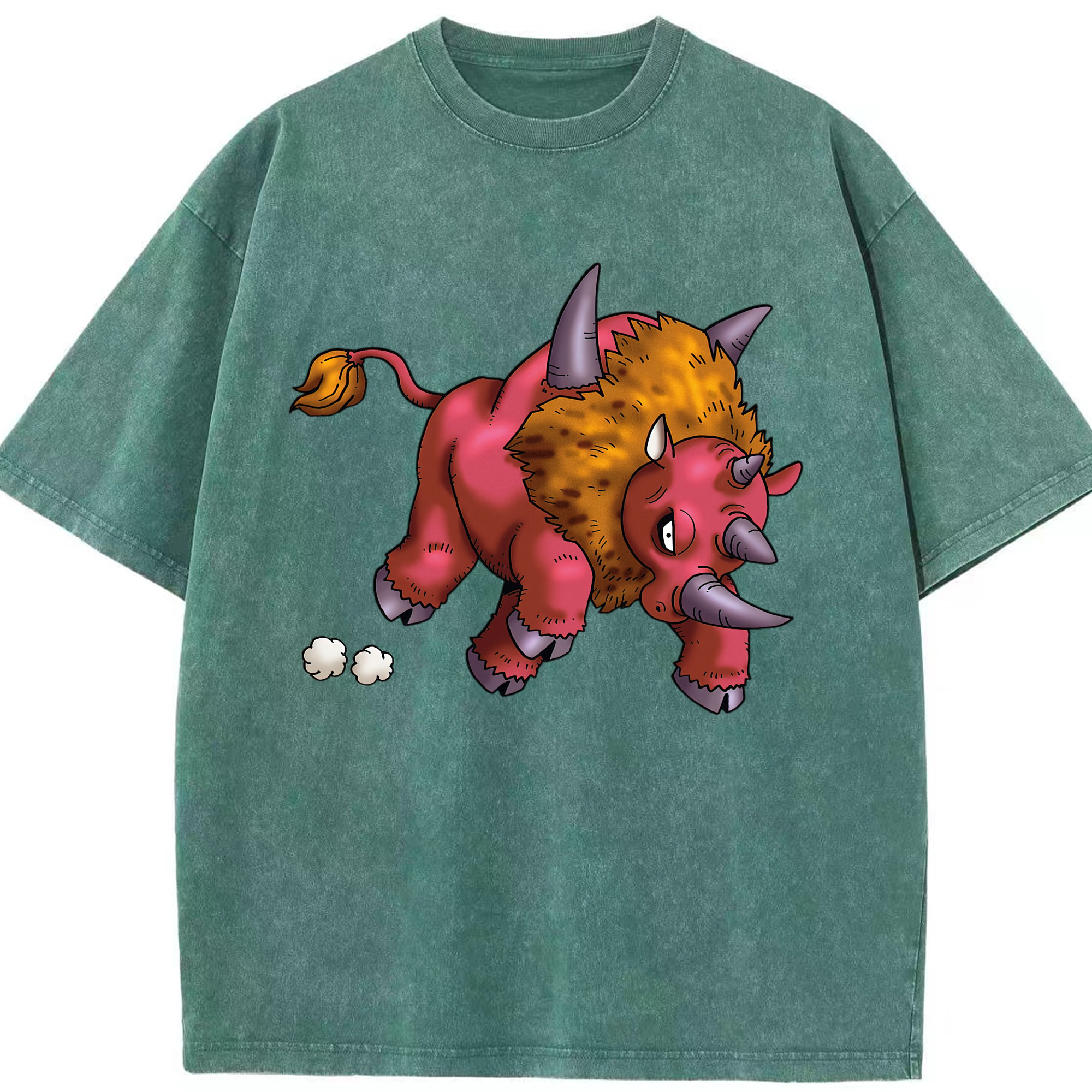（画像用） ドラゴンクエスト Doragon Kuesuto Dragon Quest 綿100% ヴィンテージ風 半袖Tシャツ（フロントプリント）